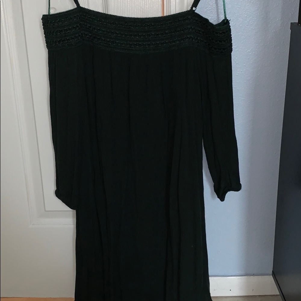 dark green maxi dress